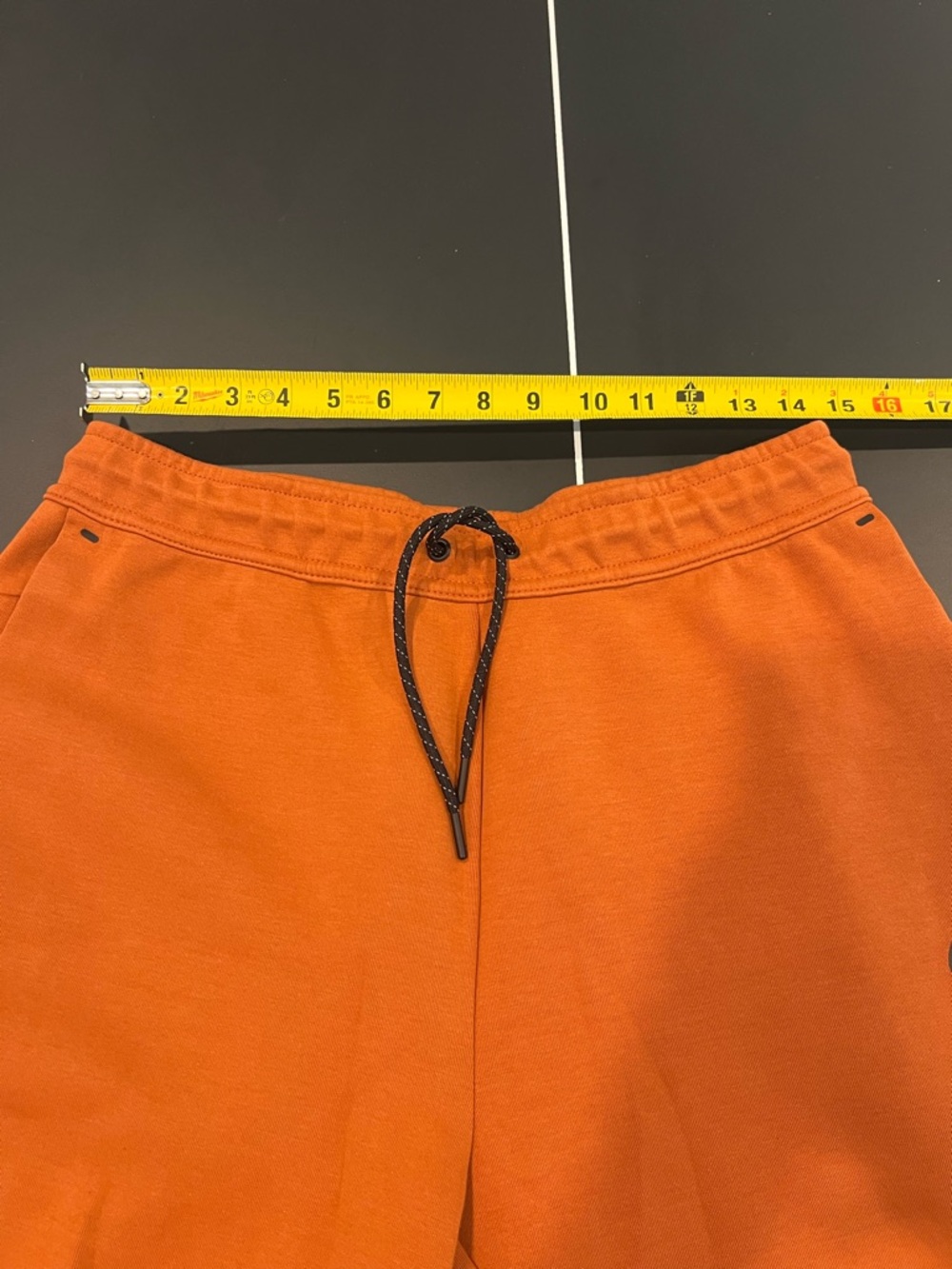 Nike Tech Fleece Orange Burnt Sunrise Drawstring Shorts Mens Sz Medium - Picture 13 of 15